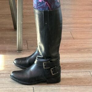 Clark’s Plaza Steer Buckle Black Leather Knee-High Boots